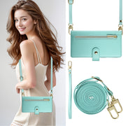 For iPhone 16 Nine Card-slot Zipper Wallet Bag Leather Phone Case(Mint Green)