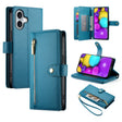 For iPhone 16 Plus Nine Card-slot Zipper Wallet Bag Leather Phone Case(Blue) - iPhone 16 Plus Cases by PMC TechLife | Online Shopping South Africa | PMC TechLife | Buy Now Pay Later Mobicred