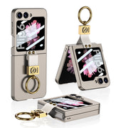 For Samsung Galaxy Z Flip6 GKK Integrated Ultra-thin Phone Case with Z Ring Holder(Titanium Grey)