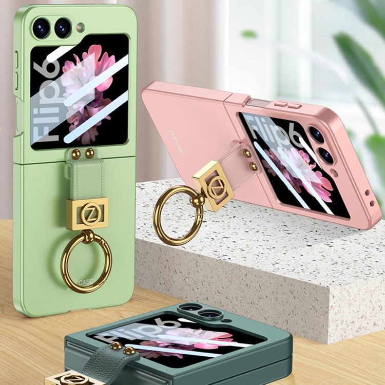 For Samsung Galaxy Z Flip6 GKK Integrated Ultra-thin Phone Case with Z Ring Holder(Titanium Grey)