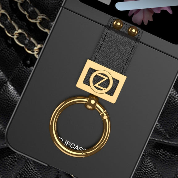 For Samsung Galaxy Z Flip6 GKK Integrated Ultra-thin Phone Case with Z Ring Holder(Titanium Grey)