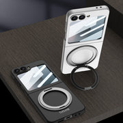 For Samsung Galaxy Z Flip6 GKK Integrated Ultra-thin MagSafe Phone Case with Ring Holder(Purple)