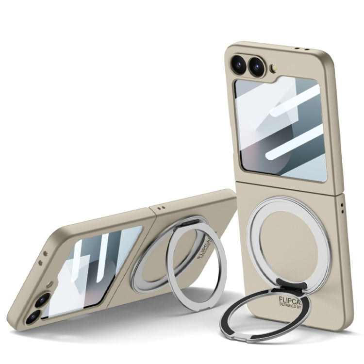 For Samsung Galaxy Z Flip6 / Flip7 FE GKK Integrated Ultra-thin MagSafe Phone Case with Ring Holder(Titanium Grey)