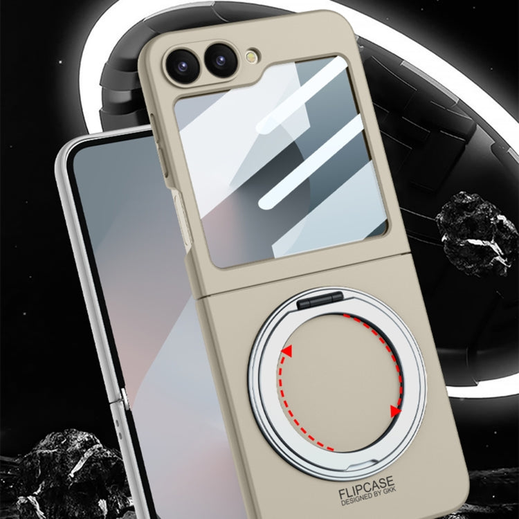 For Samsung Galaxy Z Flip6 / Flip7 FE GKK Integrated Ultra-thin MagSafe Phone Case with Ring Holder(Titanium Grey)