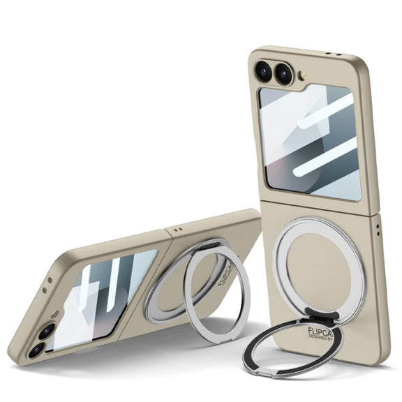 For Samsung Galaxy Z Flip6 / Flip7 FE GKK Integrated Ultra-thin MagSafe Phone Case with Ring Holder(Titanium Grey)