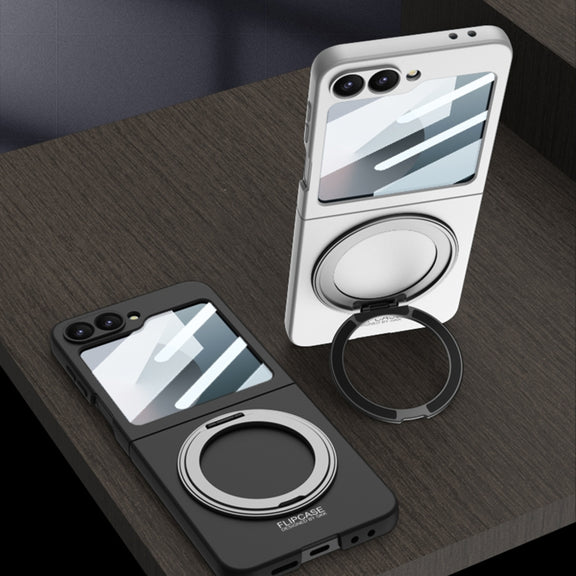For Samsung Galaxy Z Flip6 / Flip7 FE GKK Integrated Ultra-thin MagSafe Phone Case with Ring Holder(Titanium Grey)