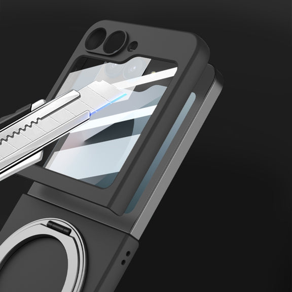 For Samsung Galaxy Z Flip6 / Flip7 FE GKK Integrated Ultra-thin MagSafe Phone Case with Ring Holder(Titanium Grey)