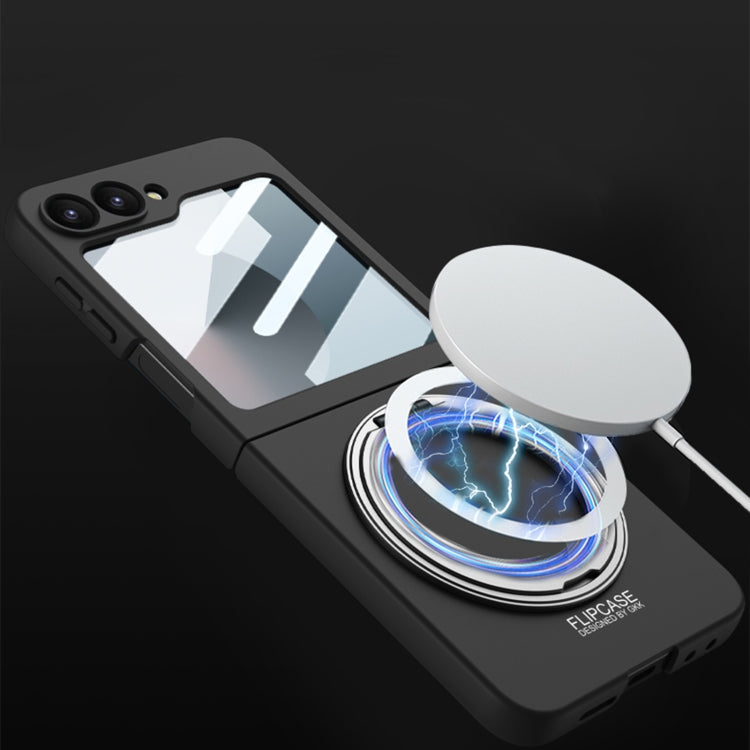 For Samsung Galaxy Z Flip6 / Flip7 FE GKK Integrated Ultra-thin MagSafe Phone Case with Ring Holder(Titanium Grey)