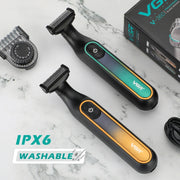 VGR V-360 5W USB Digital Display Electric T-shaped Shaver(Yellow)