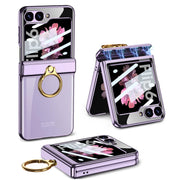 For Samsung Galaxy Z Flip6 / Flip7 FE GKK Integrated  Magnetic Folding Phantom Rotary Phone Case with Ring Holder(Purple)