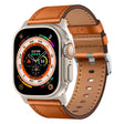 For Apple Watch Ultra 2 49mm Wilderness Top-grain Leather Watch Band(Titanium Connector Brown) - Watch Bands by PMC TechLife | Online Shopping South Africa | PMC TechLife | Buy Now Pay Later Mobicred