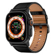 For Apple Watch Ultra 49mm Wilderness Top-grain Leather Watch Band(Black Connector Black) - Watch Bands by PMC TechLife | Online Shopping South Africa | PMC TechLife | Buy Now Pay Later Mobicred