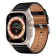 For Apple Watch Ultra 49mm Wilderness Top-grain Leather Watch Band(Titanium Connector Black) - Watch Bands by PMC TechLife | Online Shopping South Africa | PMC TechLife | Buy Now Pay Later Mobicred