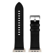 For Apple Watch Ultra 49mm Wilderness Top-grain Leather Watch Band(Titanium Connector Black)