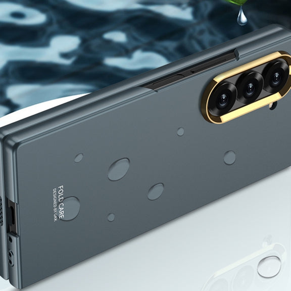 For Samsung Galaxy Z Fold6 GKK Integrated Ultra-thin Electroplating Lens Frame Phone Case(Black)