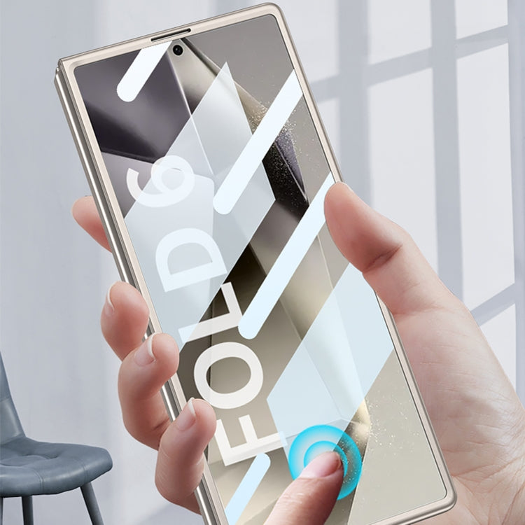 For Samsung Galaxy Z Fold6 GKK Integrated Ultra-thin Electroplating Lens Frame Phone Case(Black)
