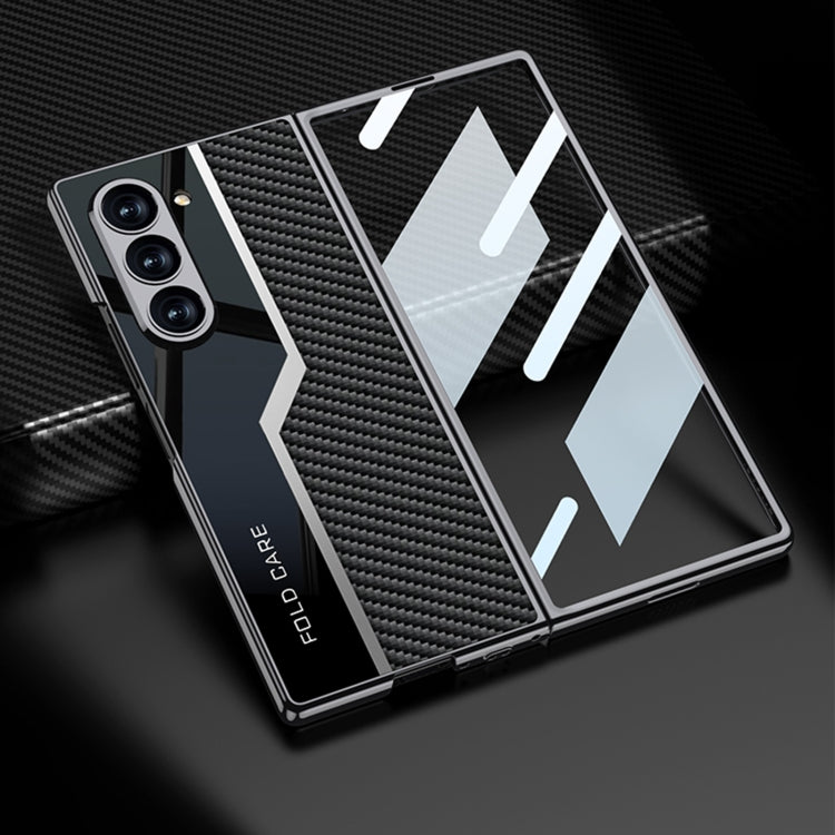 For Samsung Galaxy Z Fold6 GKK Integrated Plating TPU + Leather Supercar Full Coverage Phone Case(Titanium Grey)
