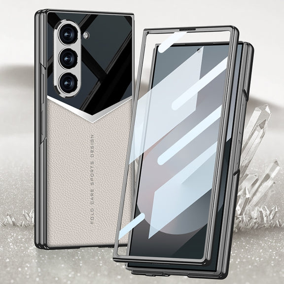 For Samsung Galaxy Z Fold6 GKK Integrated Plating Leather Knight Full Coverage Phone Case(Green)