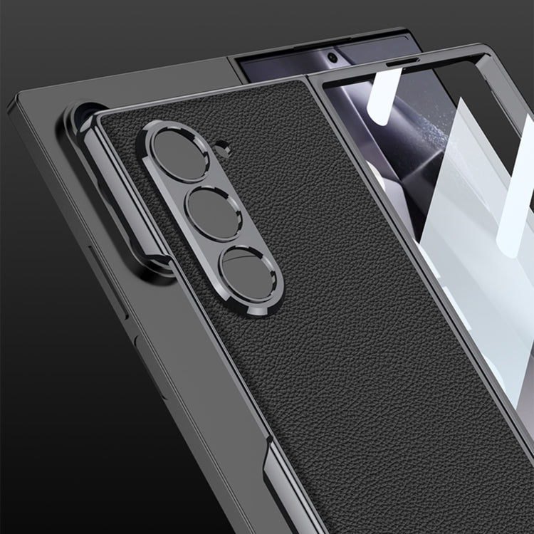 For Samsung Galaxy Z Fold6 GKK Integrated Plating Leather Full Coverage Phone Case(Black)