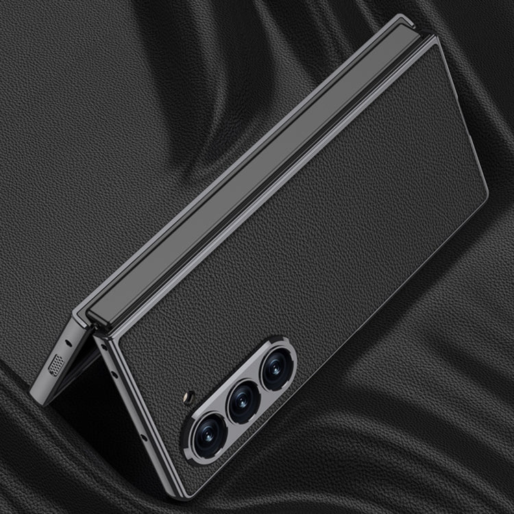 For Samsung Galaxy Z Fold6 GKK Integrated Plating Leather Full Coverage Phone Case(Grey)