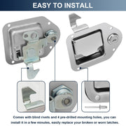 Trailer / Yacht / Truck Stainless Steel Tool Box Lock Paddle Latch & Keys