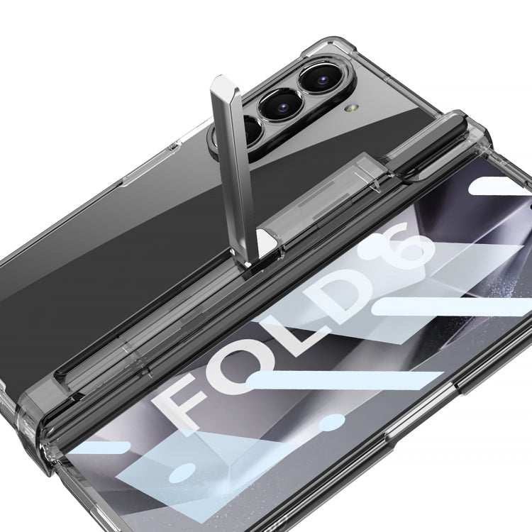 For Samsung Galaxy Z Fold6 GKK Integrated Airbag Hinge Full Coverage Phone Case with Holder / Pen Box, Not Included Pen(Green)