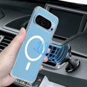 For Google Pixel 9 Pro Big Pore Acrylic PC Hybrid TPU MagSafe Phone Case(Transparent)