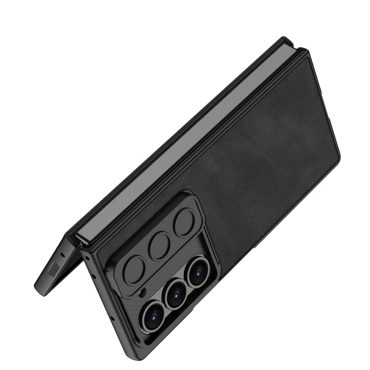For Samsung Galaxy Z Fold6 GKK Integrated Ultra-thin Sliding Window Frosted Leather Phone Case(Grey)