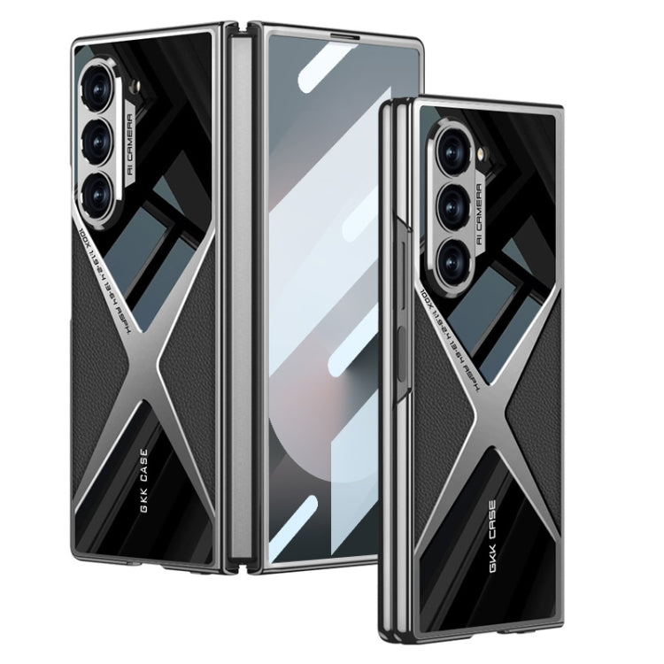 For Samsung Galaxy Z Fold6 GKK Integrated Leather Electroplating Supersonic Speed Shockproof Phone Case(Black)