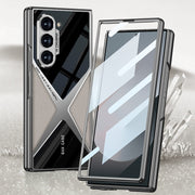 For Samsung Galaxy Z Fold6 GKK Integrated Leather Electroplating Supersonic Speed Shockproof Phone Case(Black)