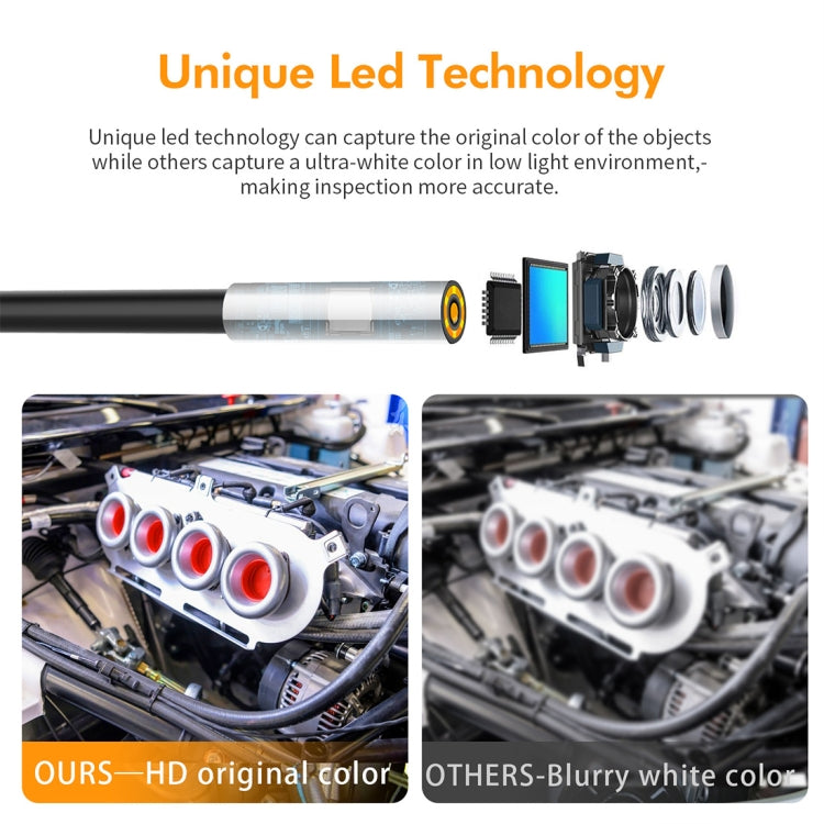 inskam107 3.9mm 3 In 1 HD Water-resistant Industry Digital Endoscope Inspection Camera, Length:1m Hard Cable