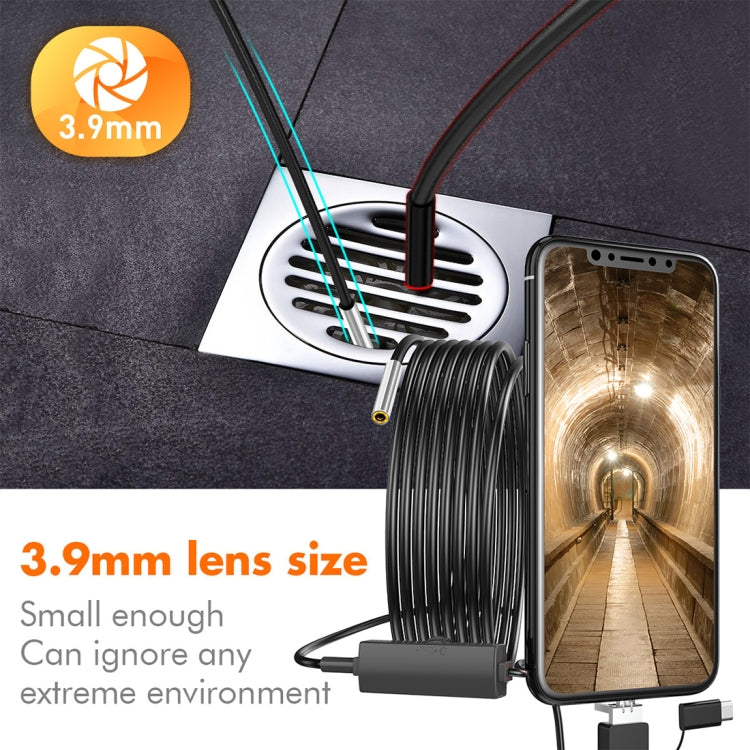 inskam107 3.9mm 3 In 1 HD Water-resistant Industry Digital Endoscope Inspection Camera, Length:5m Hard Cable