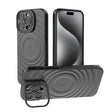 For iPhone 16 Pro Max Lens Frame Bracket Corrugated MagSafe Phone Case(Black) - iPhone 16 Pro Max Cases by PMC TechLife | Online Shopping South Africa | PMC TechLife | Buy Now Pay Later Mobicred