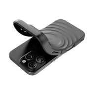 For iPhone 16 Pro Lens Frame Bracket Corrugated MagSafe Phone Case(Black)