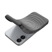 For iPhone 16 Plus Lens Frame Bracket Corrugated MagSafe Phone Case(White)