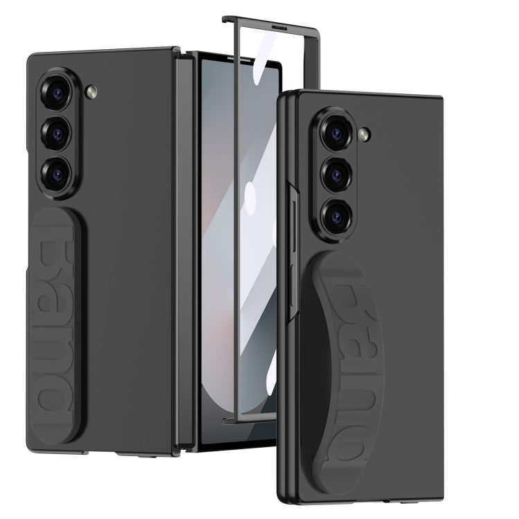 For Samsung Galaxy Z Fold6 GKK Integrated Silicone Wristband Phone Case(Black)
