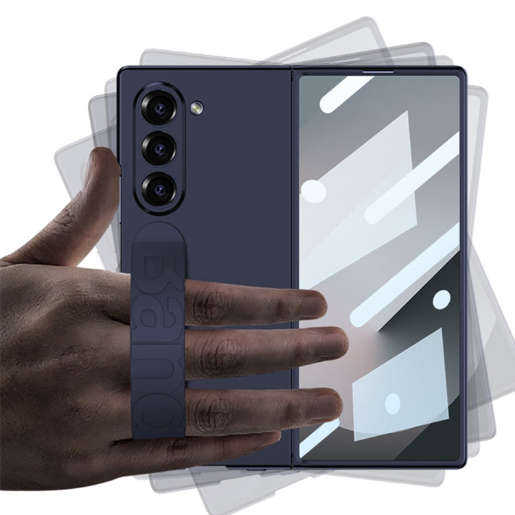 For Samsung Galaxy Z Fold6 GKK Integrated Silicone Wristband Phone Case(Black)