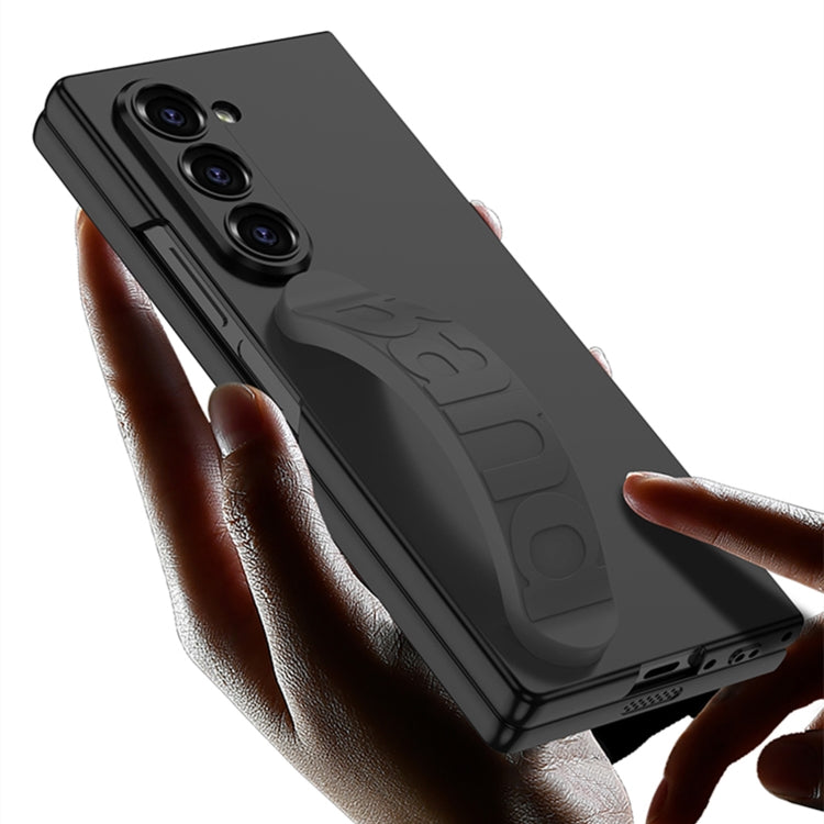For Samsung Galaxy Z Fold6 GKK Integrated Silicone Wristband Phone Case(Black)