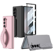 For Samsung Galaxy Z Fold6 GKK Integrated Silicone Wristband Phone Case(Pink)