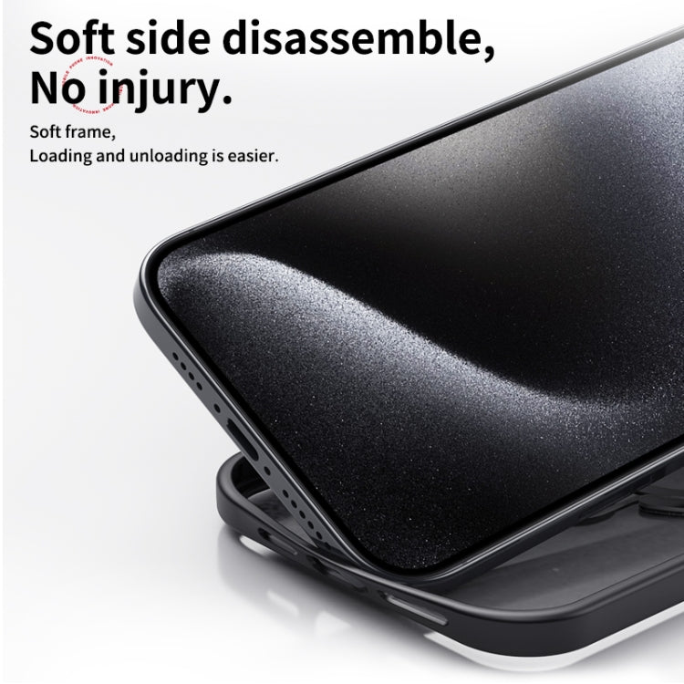 For iPhone 16 Pro Max Double Ring MagSafe Magnetic Holder Phone Case(Matte Black)