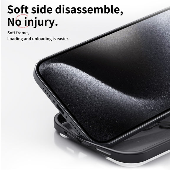For iPhone 16 Pro Double Ring MagSafe Magnetic Holder Phone Case(Matte Black)