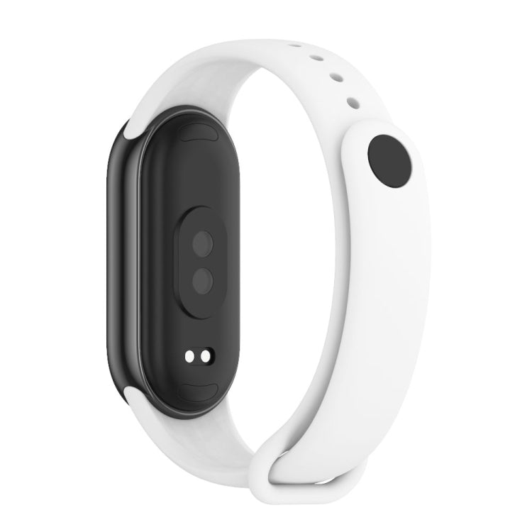 For Xiaomi Smart Band 9 / 8 MIJOBS Metal Buckle Solid Color Silicone Watch Band(White)