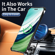 For Huawei Mate 60 Pro Auspicious Cloud Series MagSafe Metal Phone Case with Bracket(Grey)