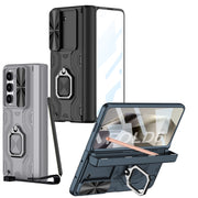 For Samsung Galaxy Z Fold6 GKK Integrated Folding Alloy Shell PC Phone Case with Pen Box, Not Included Pen(Titanium Gray)