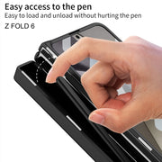 For Samsung Galaxy Z Fold6 GKK Integrated Folding Alloy Shell PC Phone Case with Pen Box, Not Included Pen(Titanium Gray)