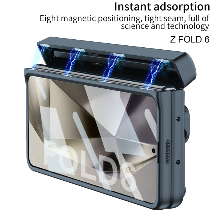 For Samsung Galaxy Z Fold6 GKK Integrated Folding Alloy Shell PC Phone Case with Pen Box, Not Included Pen(Titanium Gray)