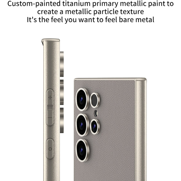 For Samsung Galaxy S23 Ultra 5G GKK Metal Paint Skin Feel Leather Full Coverage Phone Case(Black)