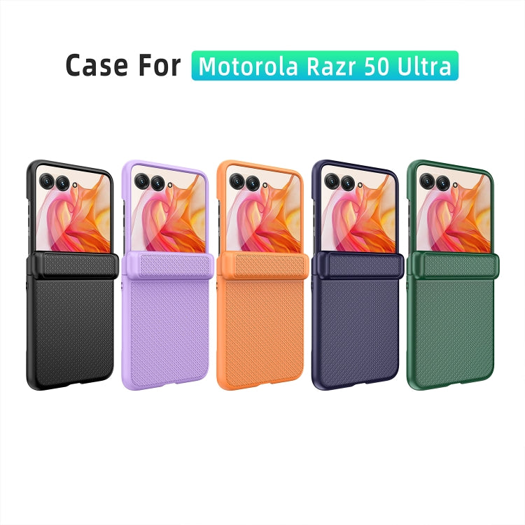 For Motorola Razr 50 Ultra Integrated Fold Hinge Grid Texture Phone Case(Green)