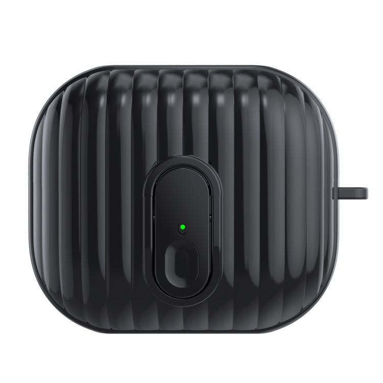 For Samsung Galaxy Buds3 Shell Look Earbuds Box Protective Case with Security Lock(Black)