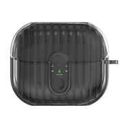 For Samsung Galaxy Buds3 Shell Look Earbuds Box Protective Case with Security Lock(Transparent Black)